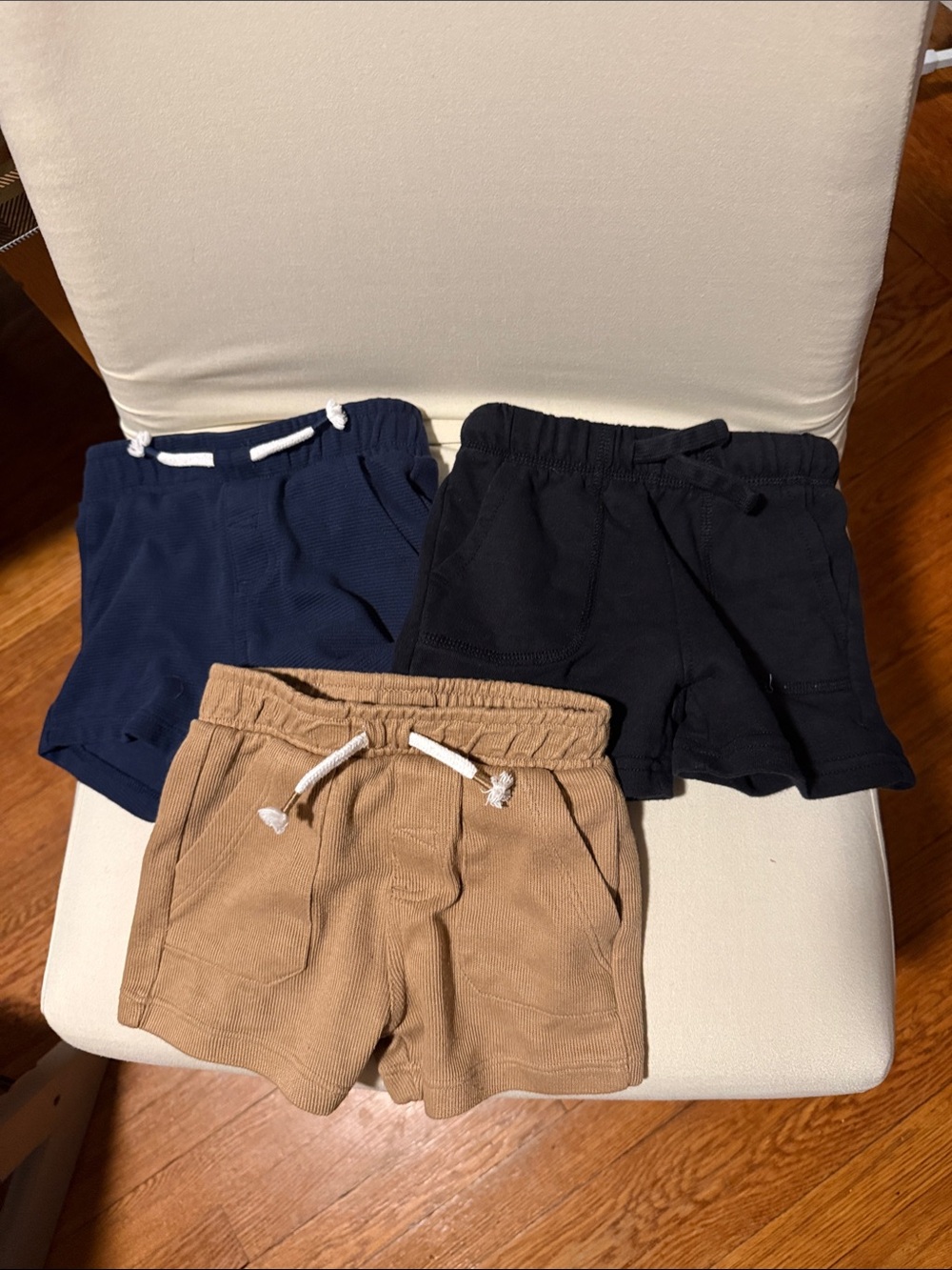 Carter's Navy, Black & Tan Pull-On Shorts Trio